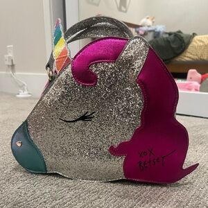 Betsey Johnson Insulated Glitter Unicorn Lunch tote